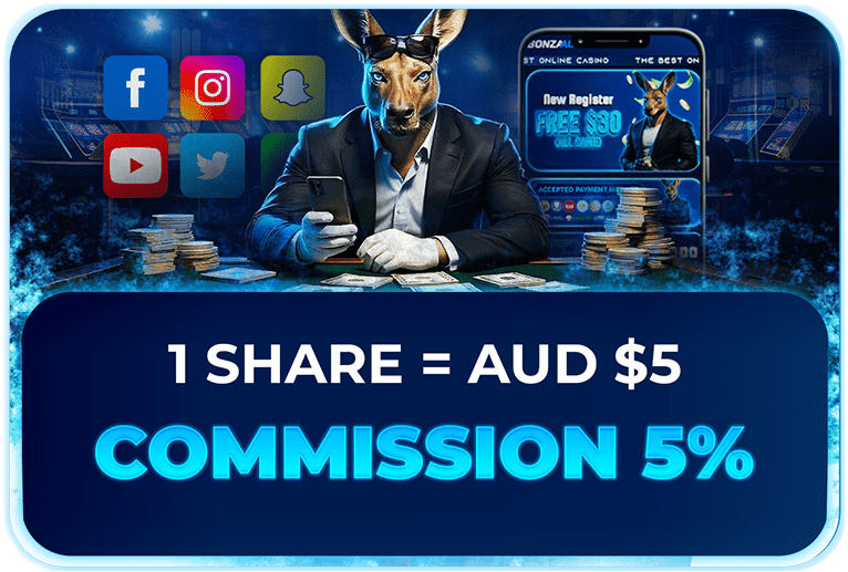 1 SHARE = AUD $5 COMMISSION 5%